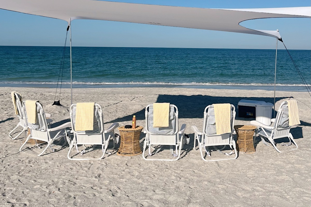 Beach Setup Package with Tent, Chairs, & More! (6 - 8 Adults)