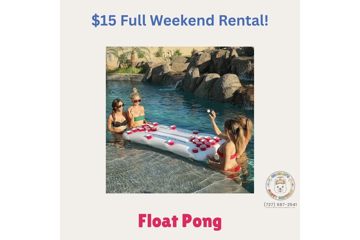 🏖️ FLOAT PONG RENTAL – $15 ENTIRE WEEKEND! 🏖️