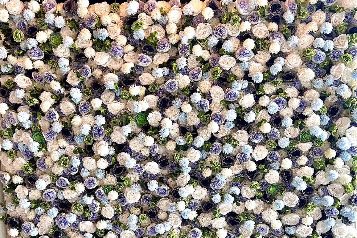 Blue Bloom Flower Wall