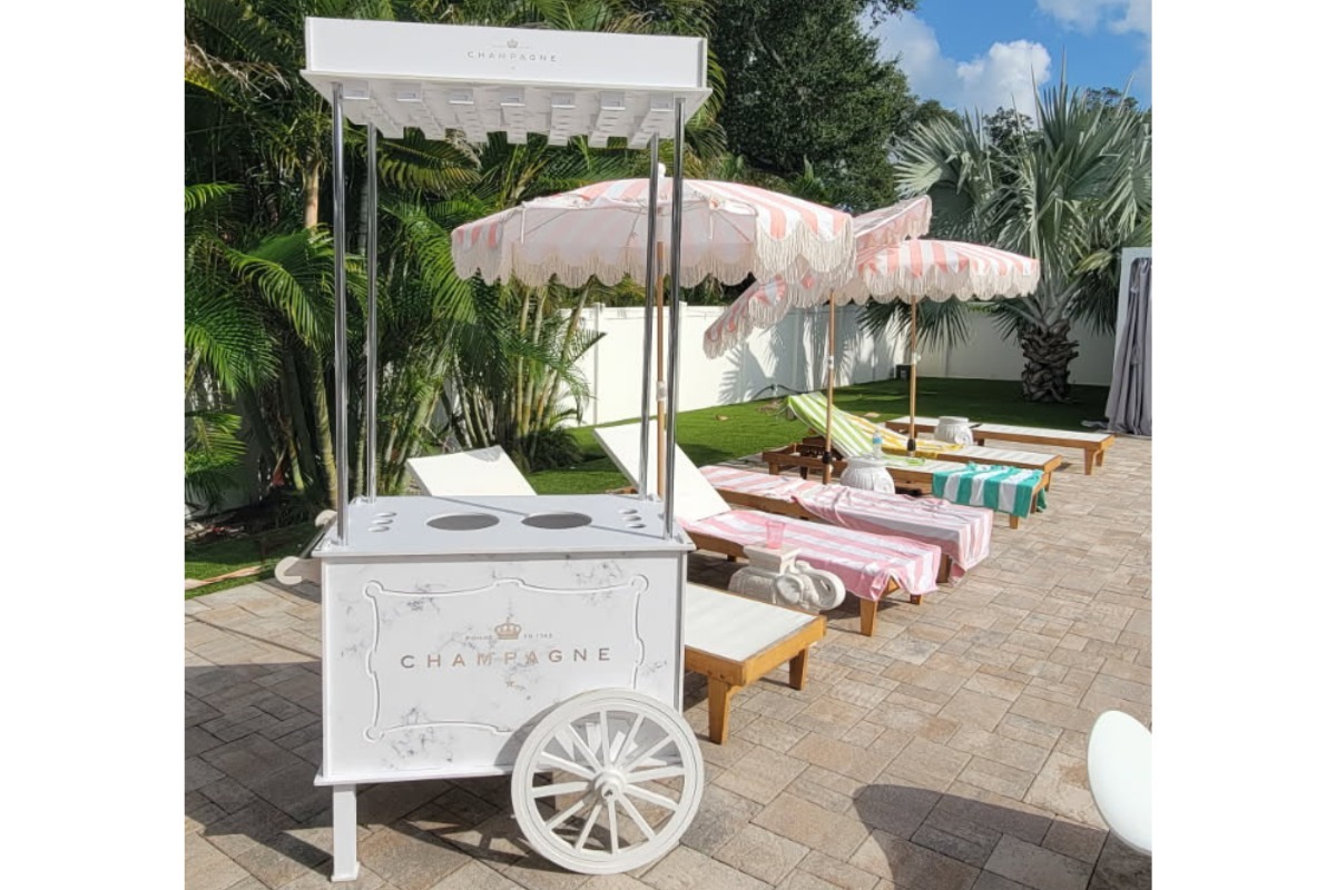Marble Champagne Cart Rental
