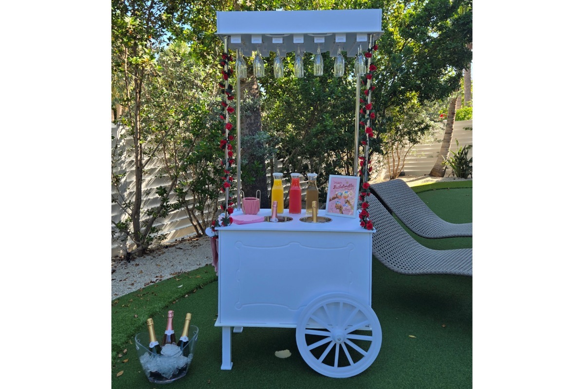 Customizable Bubbly bar cart rental