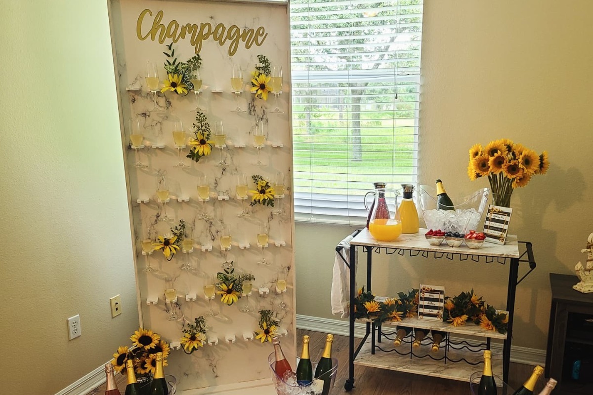 Champagne wall rental