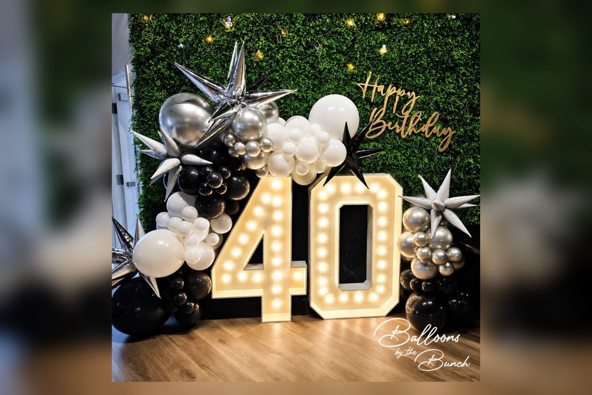 2 Marquee Numbers with Medium Balloon Garland Package