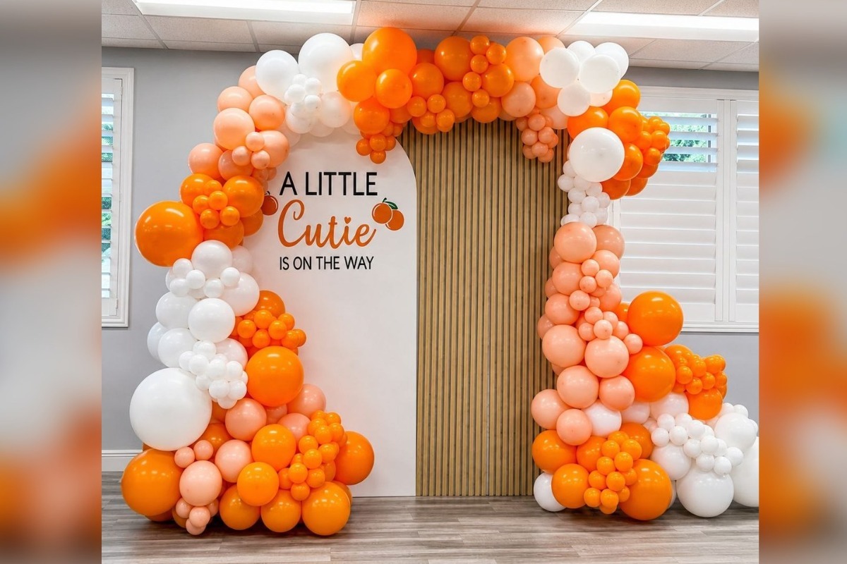 Double Backdrop Package with Large Balloon Garland & Custom Print